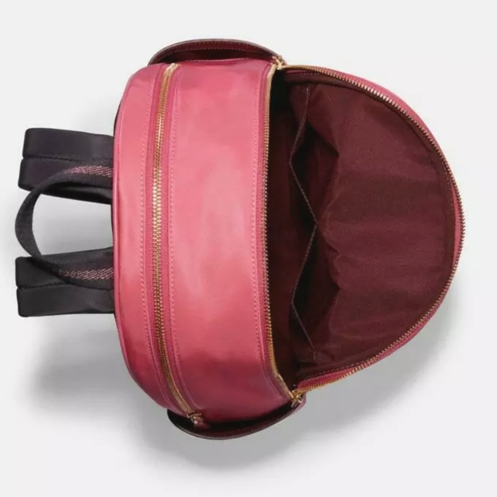 Coach Court Backpack With Ruching Pink Leather - Picture 4 of 8